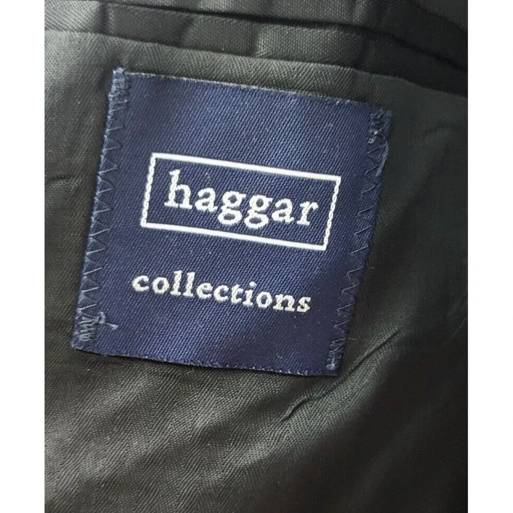 Haggar Collections Plaid Blazer Sport Coat Two‎ Button Jacket